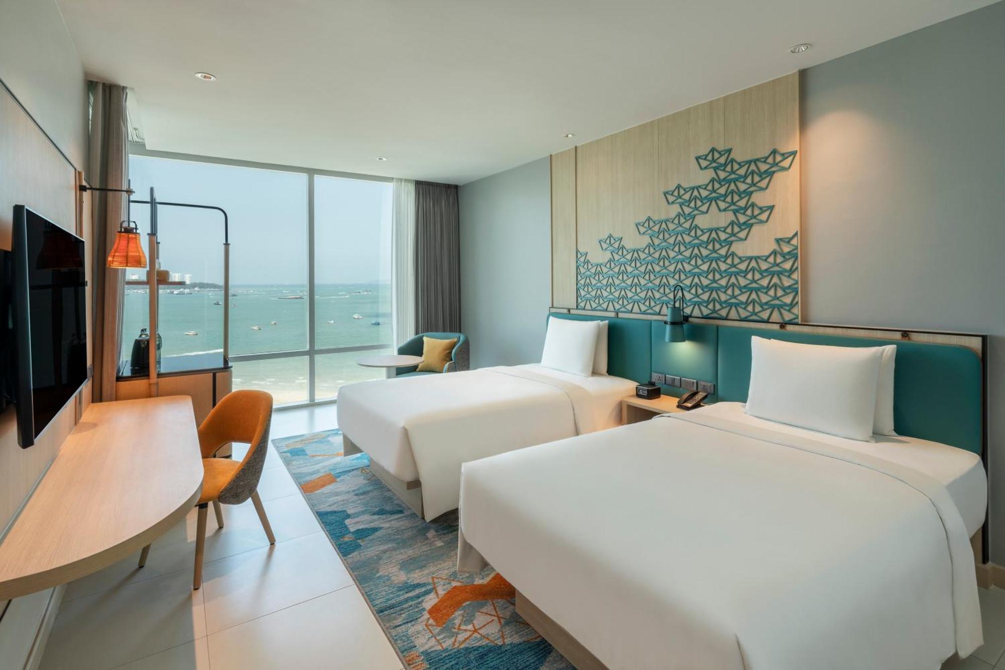 Premium Tweepersoonskamer met 2 Aparte Bedden - Uitzicht op het Strand